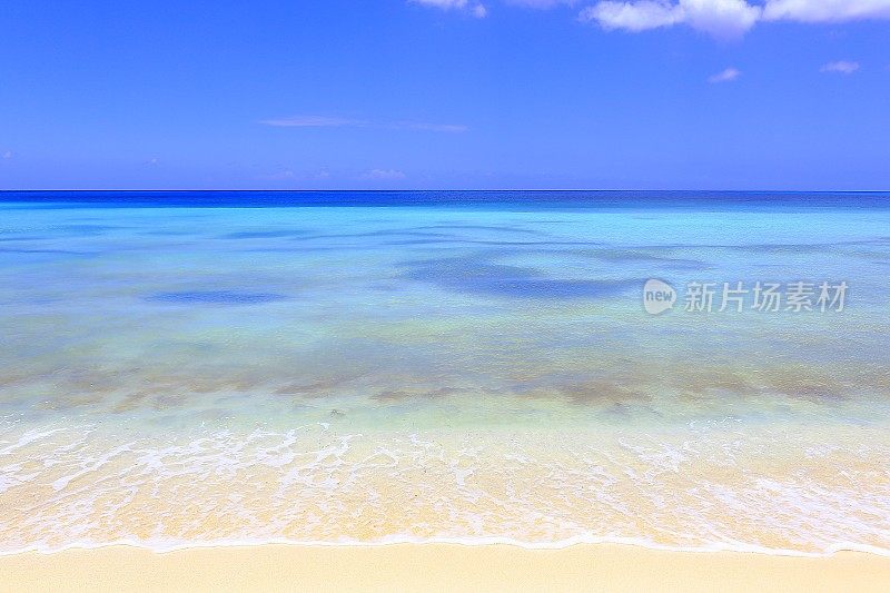 热带天堂:沙漠荒芜的绿松石海滩，Saona岛，Punta Cana -多米尼加共和国